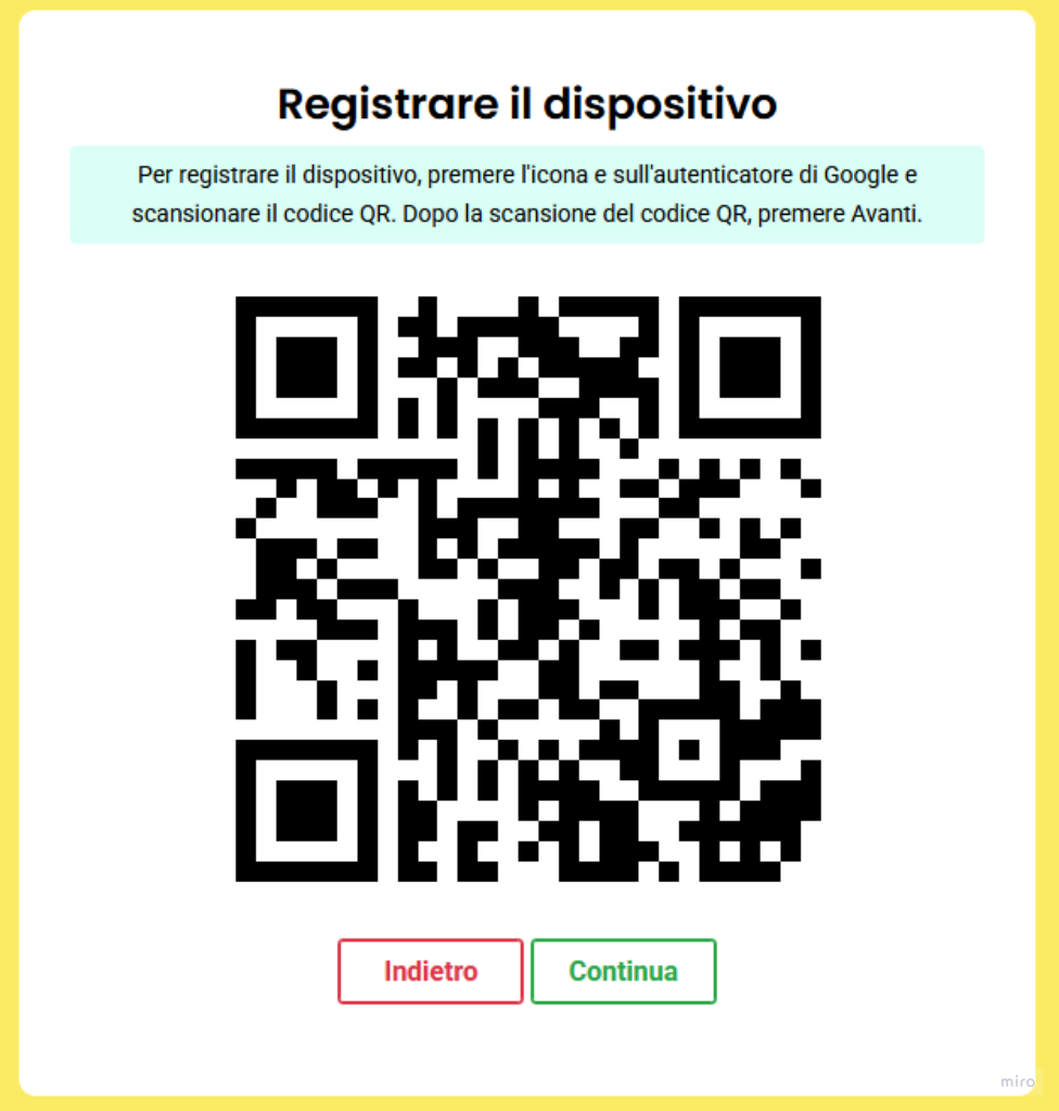 Foto registrare il dispositivo con il QR code. (questo è un QR code finto)